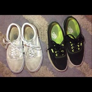 Neon green / white vans